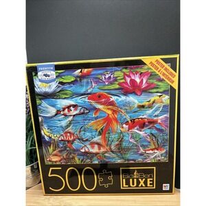 Big Ben Luxe Koi Fish 500 Piece Jigsaw Puzzle 24x18 Premium Quality W/Poster New